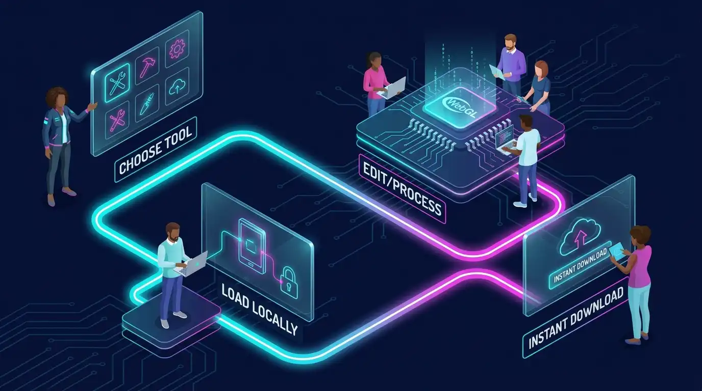 Visual step-by-step workflow of the fast and secure editing process