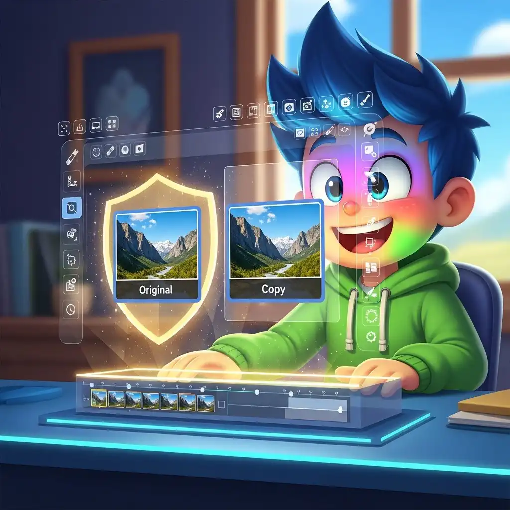 Demonstration of duplicate layers in image editing software