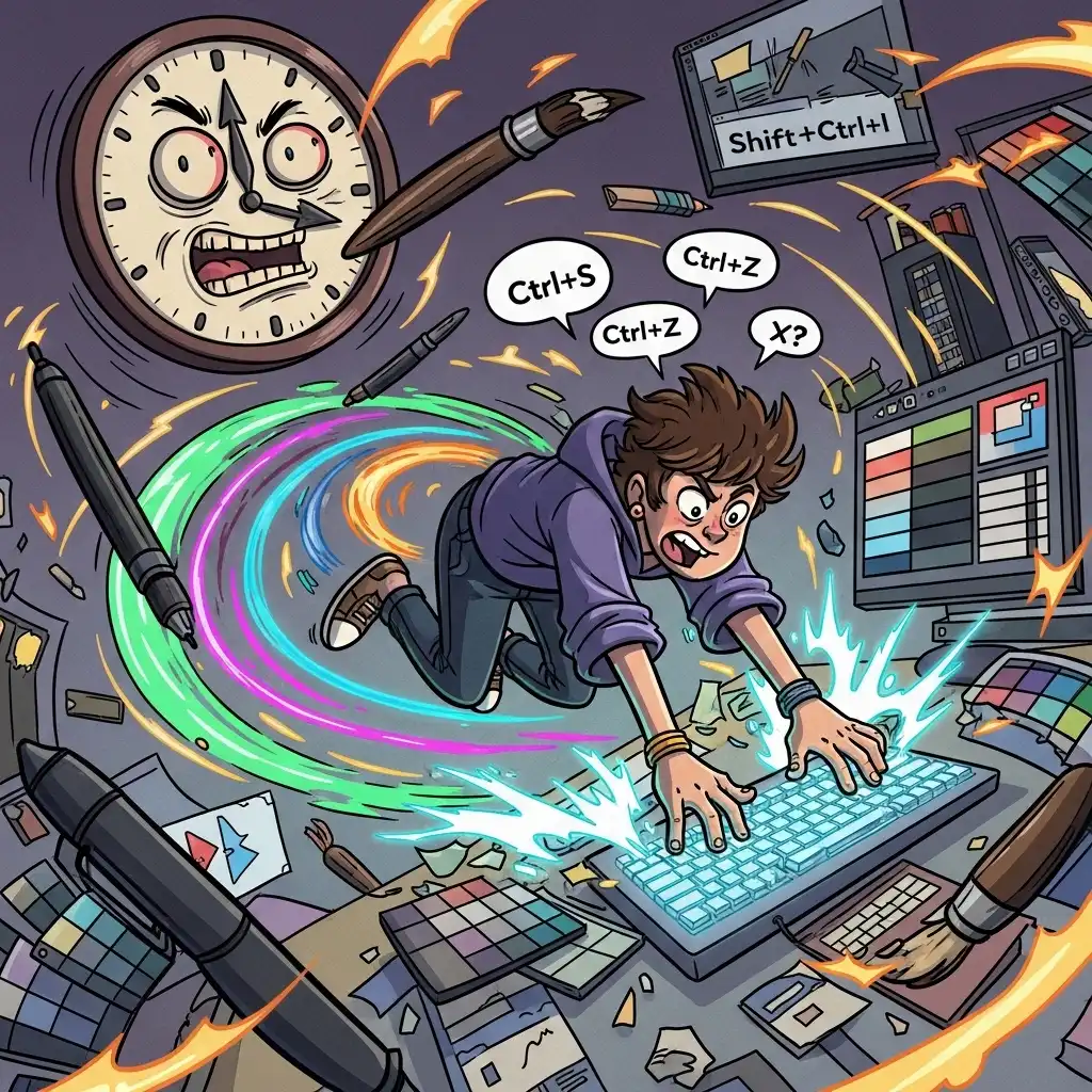 Illustration of essential keyboard shortcuts for photo editing