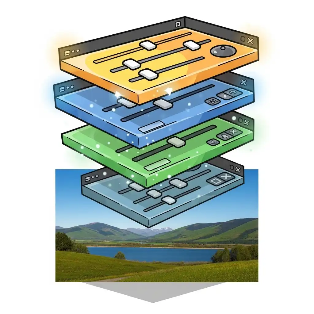 Adjustment layers panel showing non-destructive editing options