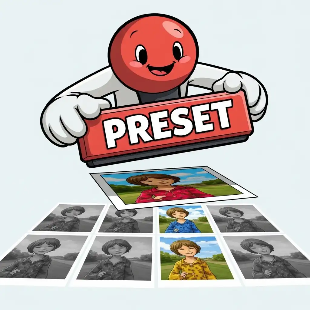 Saving custom presets in photo editing software