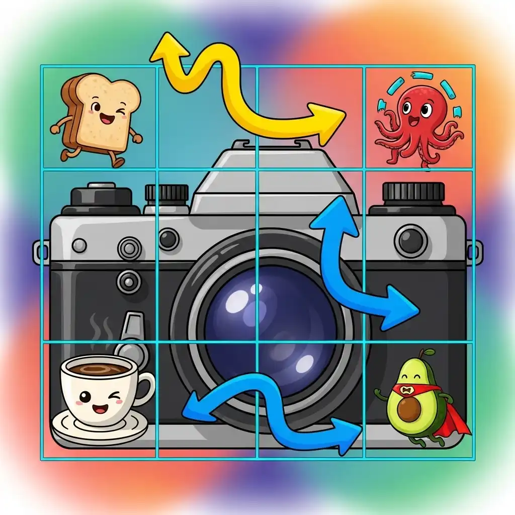 Rule of Thirds grid overlay applied to a photograph