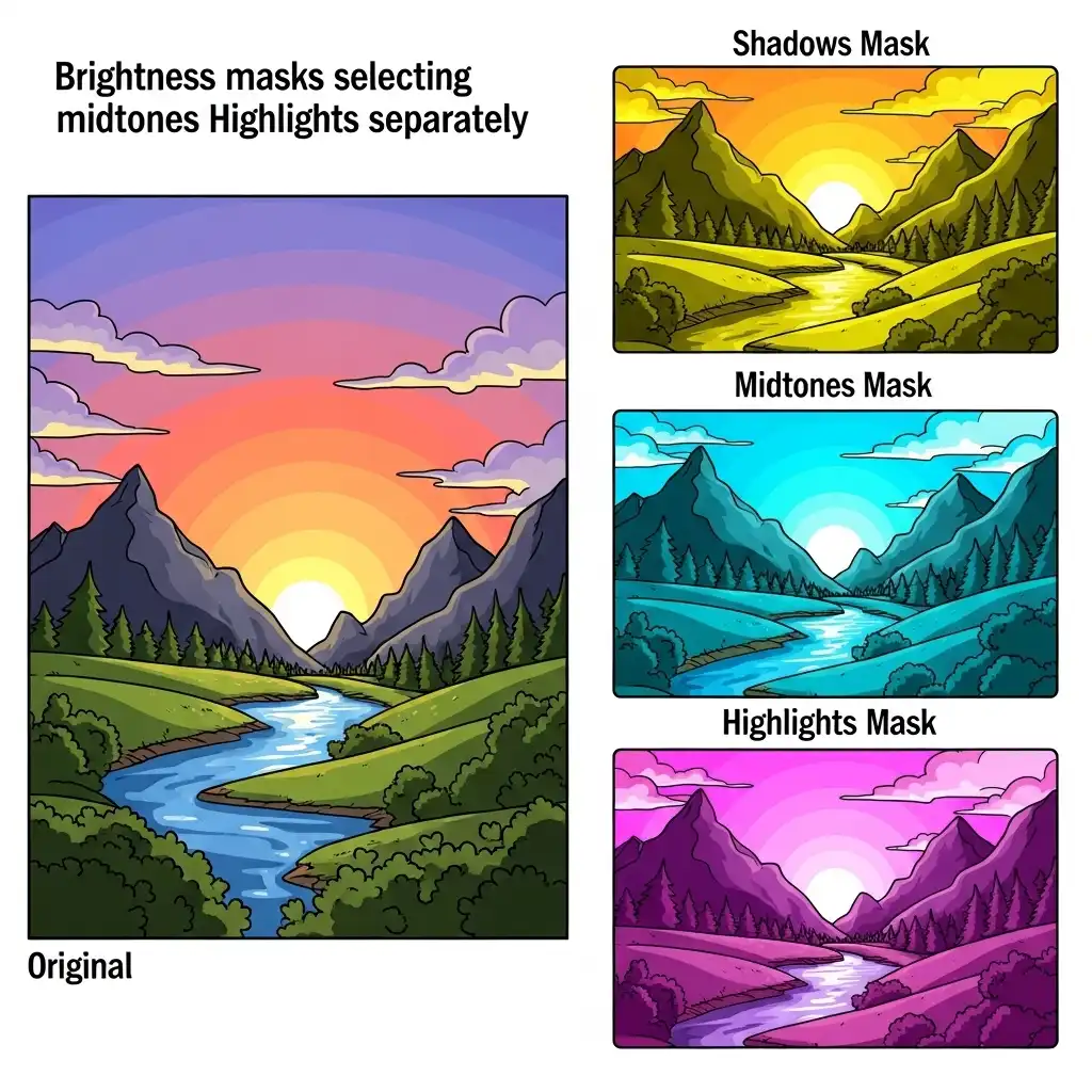 Selecting specific tonal ranges with luminosity masks