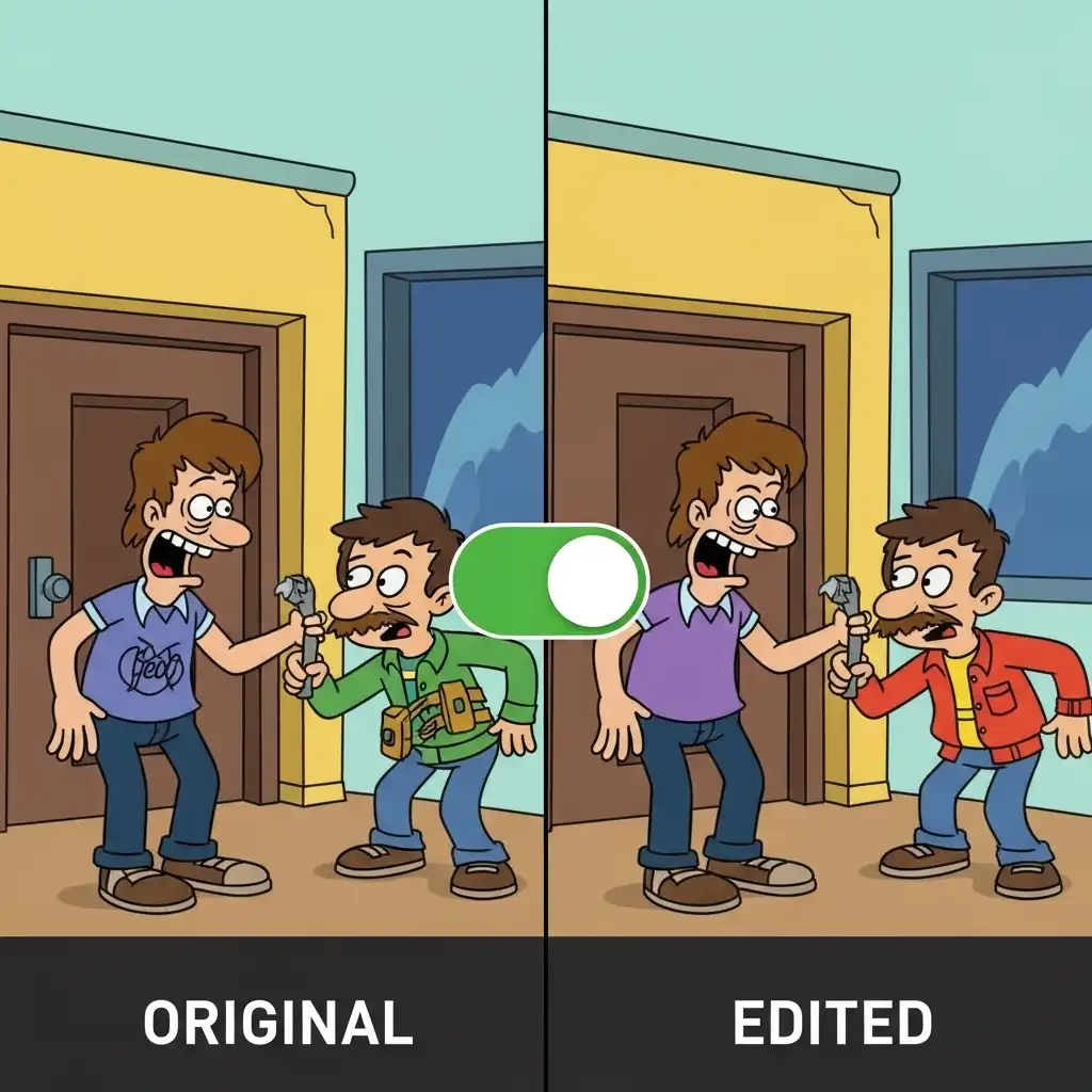 Side-by-side comparison of a photo before and after digital editing