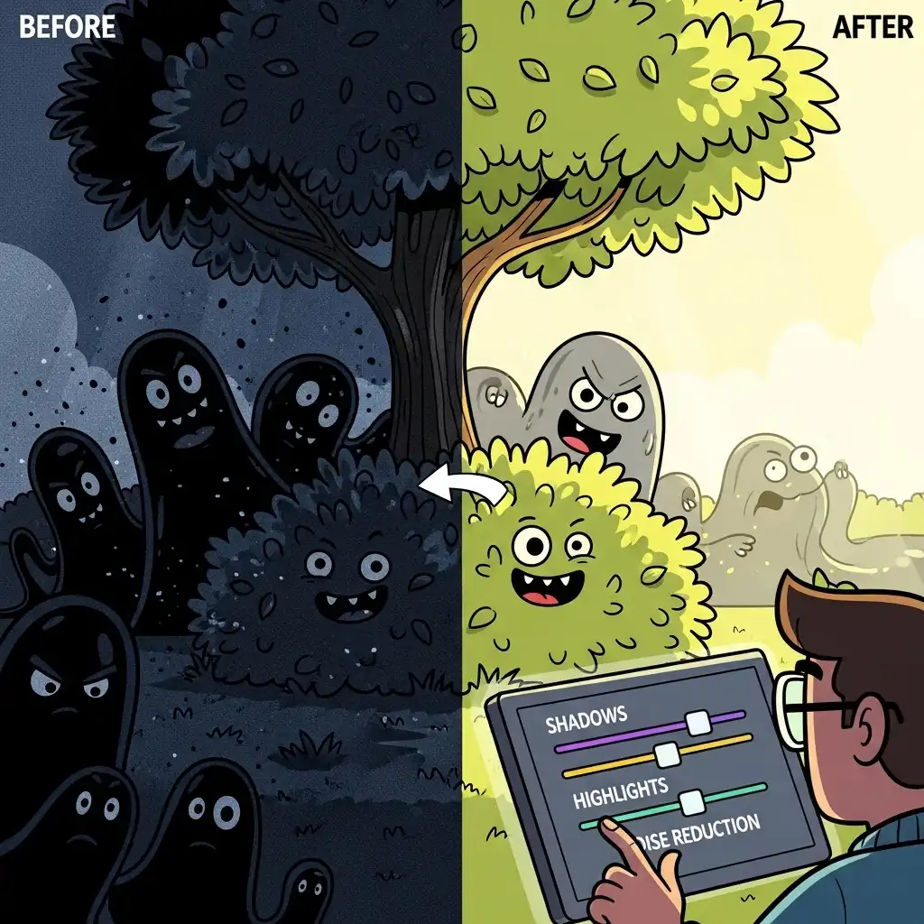 Applying selective noise reduction to a digital photo